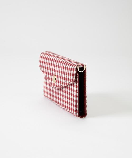 SMIR NASLI(サミールナスリ)の「Gingham Check MobileShoulder For iphoneX(スマホケース/カバー・レディース・ブラック/グレー/ネイビー/ボルドー・フリー)」の6枚目の写真