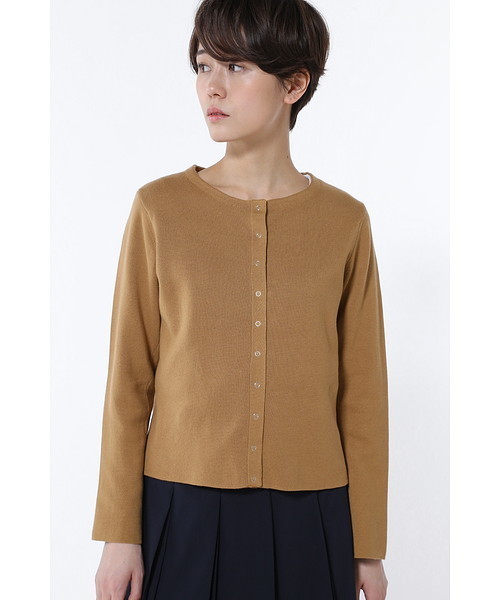 human woman（ヒューマンウーマン）の「ミラノリブジャケット（カーディガン/ボレロ・レディース・レッド/ネイビー/ベージュ系その他・MEDIUM）」の2枚目の写真