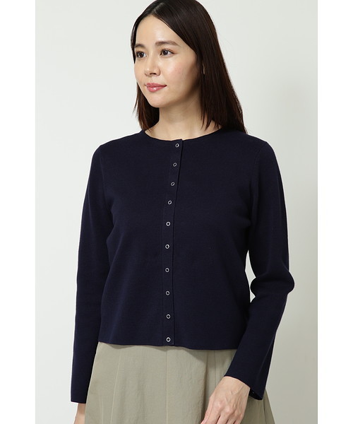 human woman（ヒューマンウーマン）の「ミラノリブジャケット（カーディガン/ボレロ・レディース・レッド/ネイビー/ベージュ系その他・MEDIUM）」の3枚目の写真