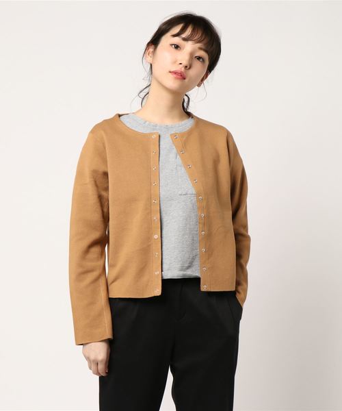 human woman（ヒューマンウーマン）の「ミラノリブジャケット（カーディガン/ボレロ・レディース・レッド/ネイビー/ベージュ系その他・MEDIUM）」の7枚目の写真