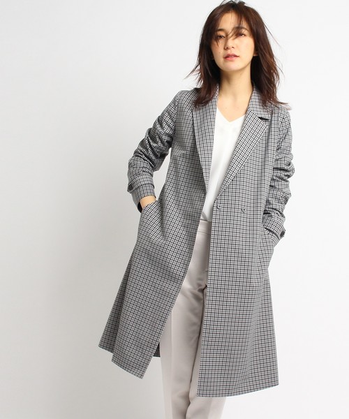 Indivi インディヴィ の L タスランチェックコート トレンチコート Wear