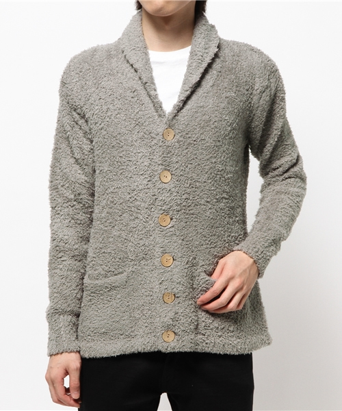 BAREFOOT DREAMS（ベアフットドリームズ）の「584 BFD-11S-010 Cozy Chic Men's School Swtr.  ◆（カーディガン/ボレロ・メンズ・ストーン/ブラック系その他/ブル－グレ－/ネイビー/キャメル/ブラウン/グレー・SMALL/MEDIUM/LARGE/X-LARGE）」の4枚目の写真