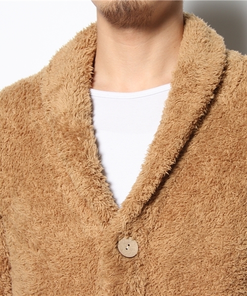 BAREFOOT DREAMS（ベアフットドリームズ）の「584 BFD-11S-010 Cozy Chic Men's School Swtr.  ◆（カーディガン/ボレロ・メンズ・ストーン/ブラック系その他/ブル－グレ－/ネイビー/キャメル/ブラウン/グレー・SMALL/MEDIUM/LARGE/X-LARGE）」の9枚目の写真