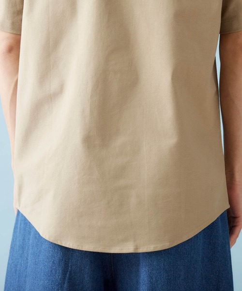 MONO-MART(モノマート)の「バンドカラー ハイストレッチ オックスフォード シャツ(1/2 sleeve)(シャツ/ブラウス・メンズ・オフホワイト/ブラック/グレー/ベージュ/オリーブドラブ/ブルー/ネイビー/サックスブルー・M/L/XL)」の22枚目の写真