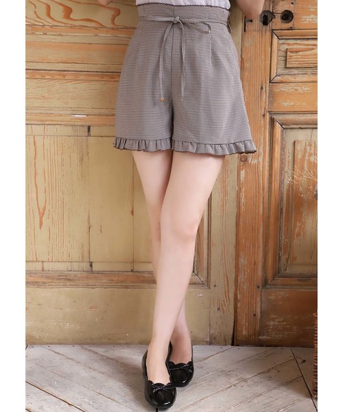one after another NICE CLAUP（ワンアフターアナザーナイスクラップ）の「フリルショートパンツ（その他パンツ・レディース・ベージュ/ネイビー/オレンジ系その他/チェック・FREE）」の4枚目の写真