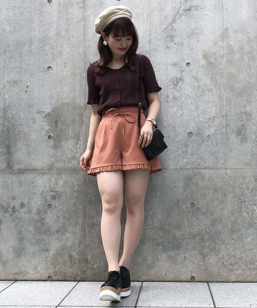 one after another NICE CLAUP（ワンアフターアナザーナイスクラップ）の「フリルショートパンツ（その他パンツ・レディース・ベージュ/ネイビー/オレンジ系その他/チェック・FREE）」の7枚目の写真