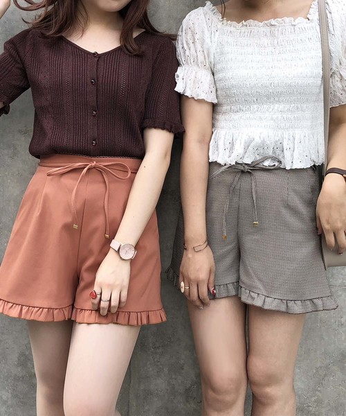 one after another NICE CLAUP（ワンアフターアナザーナイスクラップ）の「フリルショートパンツ（その他パンツ・レディース・ベージュ/ネイビー/オレンジ系その他/チェック・FREE）」の8枚目の写真