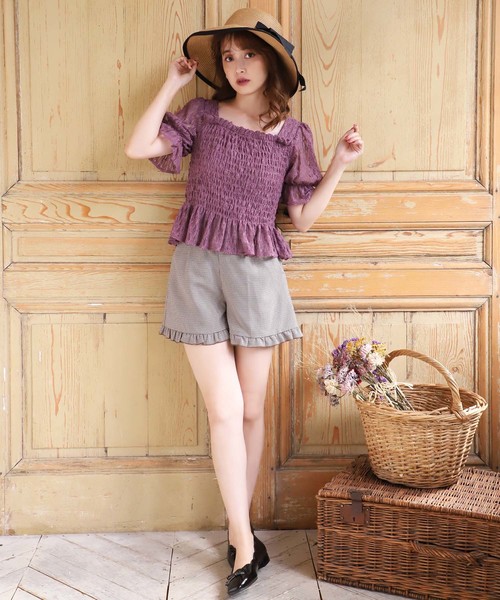 one after another NICE CLAUP（ワンアフターアナザーナイスクラップ）の「フリルショートパンツ（その他パンツ・レディース・ベージュ/ネイビー/オレンジ系その他/チェック・FREE）」の21枚目の写真