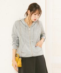 フード付き★ジップアップパーカー＊レディース/トップス/ダブルzip[C3447]神戸レタス