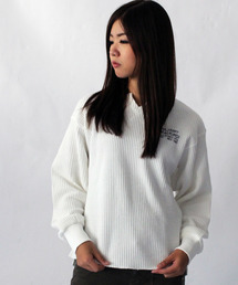 AVIREX | 【直営店限定】AVIREX/ アヴィレックス/ DS L/S BIGﾜｯﾌﾙﾌﾟﾘﾝﾄPULLOVER/ ビッグワッフル プリントプルオーバー(Tシャツ/カットソー)