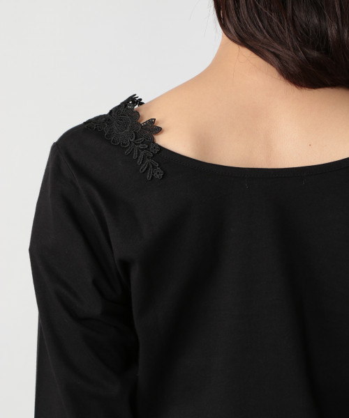 studio CLIP(スタディオクリップ)の「《機能性素材》Wレース長袖プルオーバー(Tシャツ/カットソー・レディース・ブラック/オフホワイト/ボルドー・LARGE/MEDIUM)」の6枚目の写真