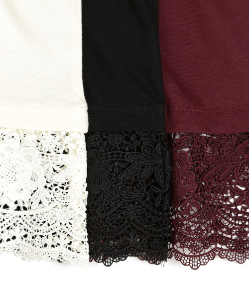 studio CLIP(スタディオクリップ)の「《機能性素材》Wレース長袖プルオーバー(Tシャツ/カットソー・レディース・ブラック/オフホワイト/ボルドー・LARGE/MEDIUM)」の8枚目の写真