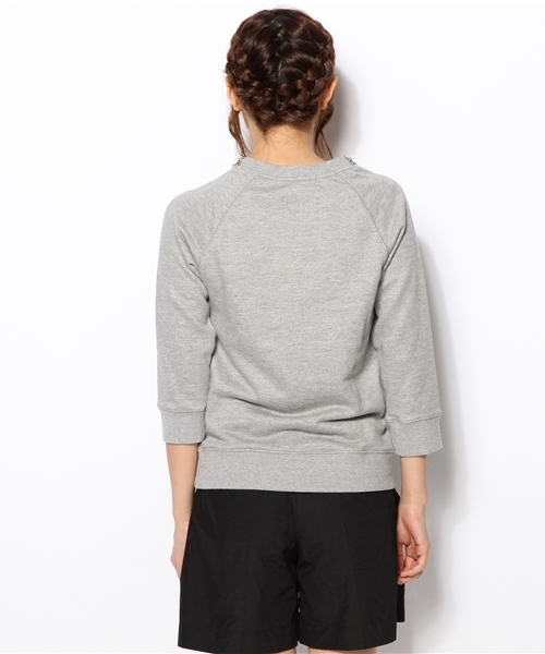 Jewel Changes（ジュエルチェンジズ）の「JC 裏毛 装飾付き ラグラン 7/S / スウェット　п / CLASSY. / BAILA / バイラ（スウェット・レディース・グレー/ダークグレー・フリー）」の5枚目の写真