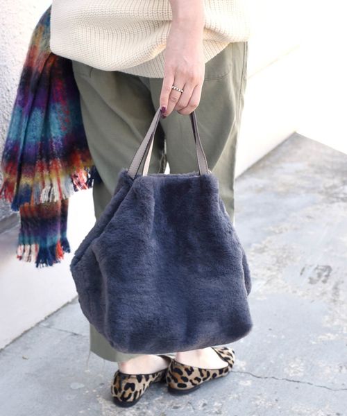 Khaju（カージュ）の「【WEB限定】Khaju:エコファートート◇（トートバッグ・レディース・ブラウン/イエロー/ブルー/グリーン/ダークグレー/ナチュラル・ONE SIZE）」の3枚目の写真