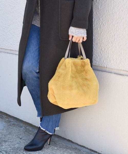 Khaju（カージュ）の「【WEB限定】Khaju:エコファートート◇（トートバッグ・レディース・ブラウン/イエロー/ブルー/グリーン/ダークグレー/ナチュラル・ONE SIZE）」の9枚目の写真