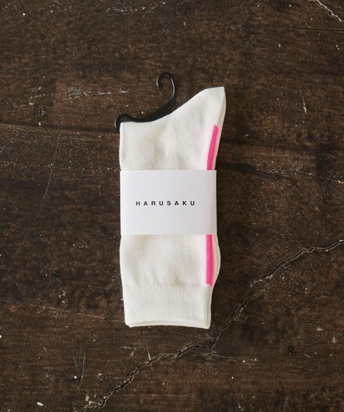 HARUSAKU(ハルサク)の「HARUSAKU / SIngle Back LIne Socks:ハルサク メンズシングル バックライン ソックス(ソックス/靴下・メンズ・ブラック/ブラウン/オフホワイト/ブルー/ライトグリーン/ホワイト系その他/ブラウン系その他/チャコールグレー/レッド/イエロー系その他/ネイビー/ライトグレー/ダークグレー/アッシュグレー/イエロー/ピンク/サックスブルー/ピンク系その他/オレンジ・M/L/S)」の17枚目の写真