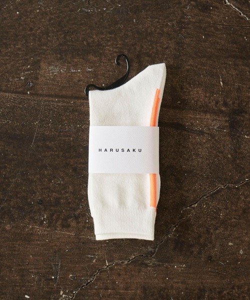 HARUSAKU(ハルサク)の「HARUSAKU / SIngle Back LIne Socks:ハルサク メンズシングル バックライン ソックス(ソックス/靴下・メンズ・ブラック/ブラウン/オフホワイト/ブルー/ライトグリーン/ホワイト系その他/ブラウン系その他/チャコールグレー/レッド/イエロー系その他/ネイビー/ライトグレー/ダークグレー/アッシュグレー/イエロー/ピンク/サックスブルー/ピンク系その他/オレンジ・M/L/S)」の19枚目の写真