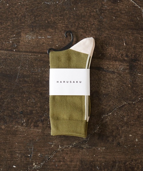 HARUSAKU(ハルサク)の「HARUSAKU / SIngle Back LIne Socks:ハルサク メンズシングル バックライン ソックス(ソックス/靴下・メンズ・ブラック/ブラウン/オフホワイト/ブルー/ライトグリーン/ホワイト系その他/ブラウン系その他/チャコールグレー/レッド/イエロー系その他/ネイビー/ライトグレー/ダークグレー/アッシュグレー/イエロー/ピンク/サックスブルー/ピンク系その他/オレンジ・M/L/S)」の10枚目の写真