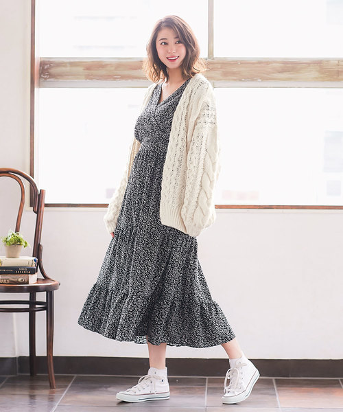 ざっくり編みケーブルニットカーディガン（カーディガン/ボレロ