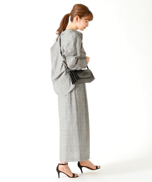 1er Arrondissement(プルミエアロンディスモン)の「グレンチェックラップ風マキシSK(スカート・レディース・ベージュ・38/36)」の13枚目の写真