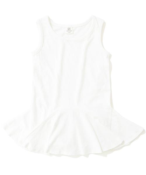 devirock（デビロック）の「裾フレアタンクトップ（タンクトップ・キッズ・ホワイト・100cm/120cm/160cm/140cm/110cm/150cm/130cm）」の4枚目の写真