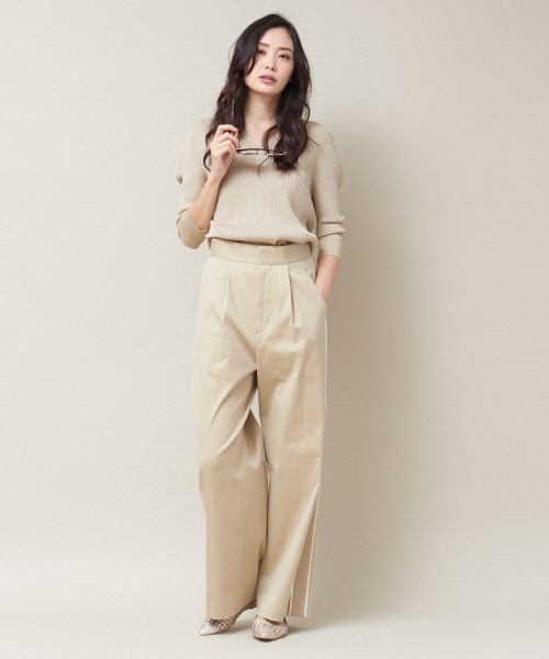 qualite（カリテ）の「リネンコットンドレープニット（ニット/セーター・レディース・ホワイト/ダークグリーン/ベージュ/ライム・フリー）」の5枚目の写真