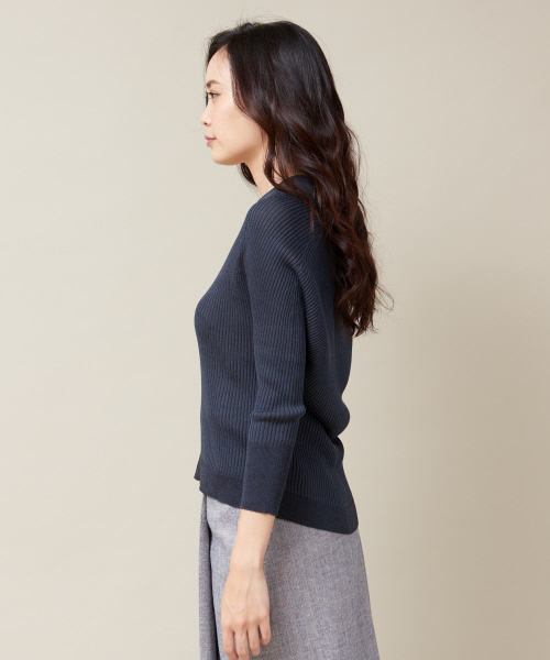 qualite（カリテ）の「リネンコットンドレープニット（ニット/セーター・レディース・ホワイト/ダークグリーン/ベージュ/ライム・フリー）」の7枚目の写真