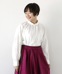 earth music&ecology | ・ラウンドカラ-ギャザ-ブラウス(シャツ/ブラウス)