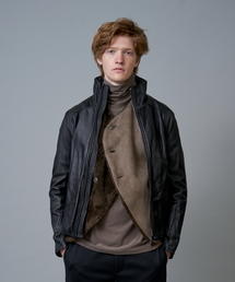 TROVE 本革 レザージャケット ライダース パッチワークデザイン トローヴ TROVE 本革 レザージャケット ライダース パッチワークデザイン