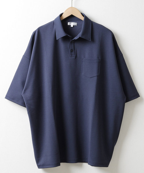 NILWAY（ニルウェイ）の「ジョーゼットビッグポロシャツ【イージーケア】（ポロシャツ・メンズ・ベージュ/ブラック/ネイビー/グレー/ブラウン・MEDIUM/LARGE）」の5枚目の写真