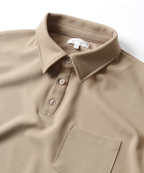 NILWAY（ニルウェイ）の「ジョーゼットビッグポロシャツ【イージーケア】（ポロシャツ・メンズ・ベージュ/ブラック/ネイビー/グレー/ブラウン・MEDIUM/LARGE）」の6枚目の写真