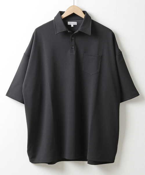 NILWAY（ニルウェイ）の「ジョーゼットビッグポロシャツ【イージーケア】（ポロシャツ・メンズ・ベージュ/ブラック/ネイビー/グレー/ブラウン・MEDIUM/LARGE）」の12枚目の写真