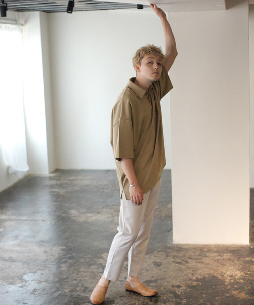 NILWAY（ニルウェイ）の「ジョーゼットビッグポロシャツ【イージーケア】（ポロシャツ・メンズ・ベージュ/ブラック/ネイビー/グレー/ブラウン・MEDIUM/LARGE）」の17枚目の写真