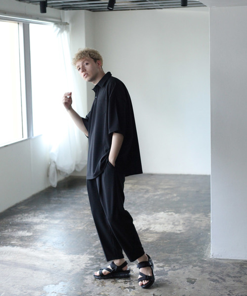 NILWAY（ニルウェイ）の「ジョーゼットビッグポロシャツ【イージーケア】（ポロシャツ・メンズ・ベージュ/ブラック/ネイビー/グレー/ブラウン・MEDIUM/LARGE）」の18枚目の写真