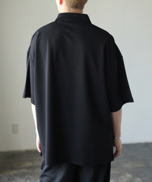 NILWAY（ニルウェイ）の「ジョーゼットビッグポロシャツ【イージーケア】（ポロシャツ・メンズ・ベージュ/ブラック/ネイビー/グレー/ブラウン・MEDIUM/LARGE）」の13枚目の写真