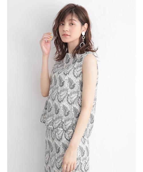 YECCA VECCA（イェッカヴェッカ）の「リーフレースノースリーブブラウス ●（シャツ/ブラウス・レディース・レッド/オフホワイト/グレー・FREE）」の13枚目の写真