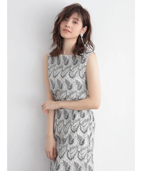 YECCA VECCA（イェッカヴェッカ）の「リーフレースノースリーブブラウス ●（シャツ/ブラウス・レディース・レッド/オフホワイト/グレー・FREE）」の7枚目の写真