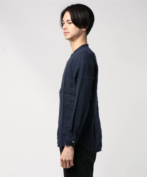 ジョゼフ　リネン　バンドカラーシャツ 43.jpg