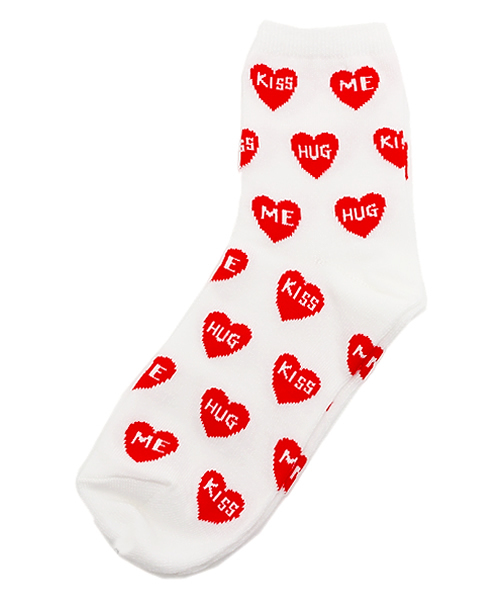 WEGO(ウィゴー)の「WEGO/ハートロゴソックス(ソックス/靴下・レディース・グリーン/ブルー/パープル/ピンク/その他1/その他2/その他3・FREE)」の1枚目の写真