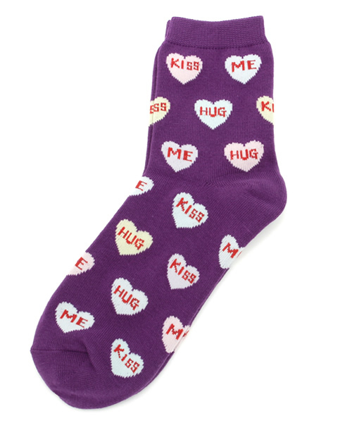 WEGO(ウィゴー)の「WEGO/ハートロゴソックス(ソックス/靴下・レディース・グリーン/ブルー/パープル/ピンク/その他1/その他2/その他3・FREE)」の4枚目の写真