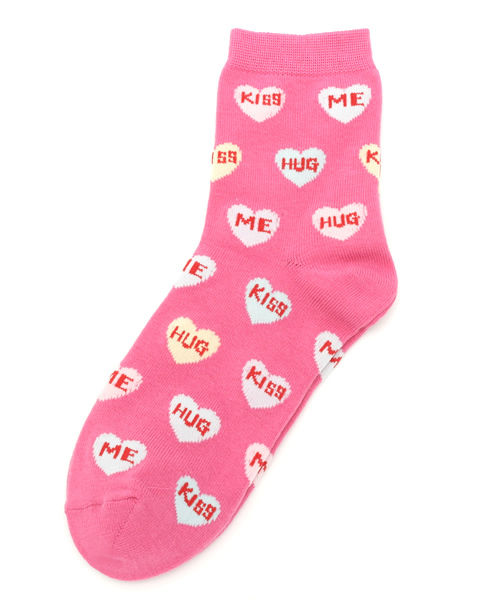 WEGO(ウィゴー)の「WEGO/ハートロゴソックス(ソックス/靴下・レディース・グリーン/ブルー/パープル/ピンク/その他1/その他2/その他3・FREE)」の5枚目の写真