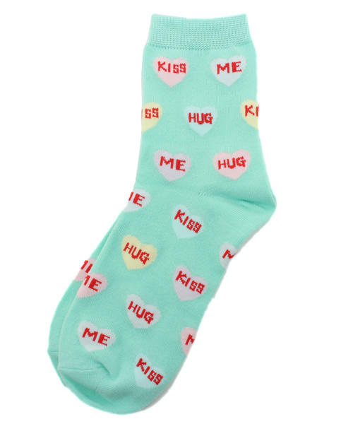 WEGO(ウィゴー)の「WEGO/ハートロゴソックス(ソックス/靴下・レディース・グリーン/ブルー/パープル/ピンク/その他1/その他2/その他3・FREE)」の2枚目の写真