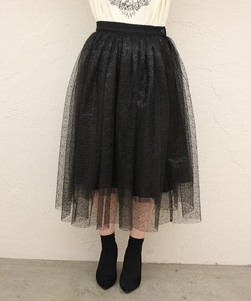 mystic（ミスティック）の「ロングチュールスカート（スカート・レディース・ホワイト/ブラック/ブロンズ/ネイビー・FREE/ﾌﾘ-）」の8枚目の写真