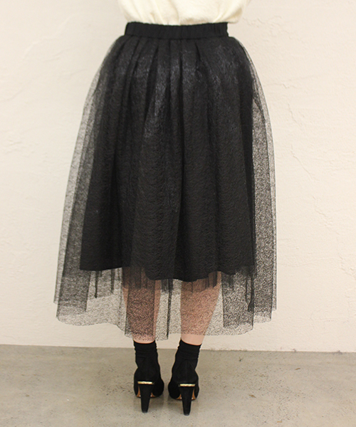 mystic（ミスティック）の「ロングチュールスカート（スカート・レディース・ホワイト/ブラック/ブロンズ/ネイビー・FREE/ﾌﾘ-）」の6枚目の写真