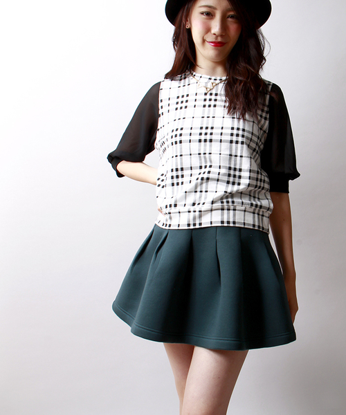 WEGO（ウィゴー）の「WEGO/ボンディングタックスカート（スカート・レディース・ブラック/杢グレー/ダークグリーン/ネイビー・FREE）」の17枚目の写真