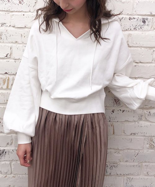 one after another NICE CLAUP（ワンアフターアナザーナイスクラップ）の「フード付きピグメントパーカー（パーカー・レディース・オフホワイト/ブラウン/ベージュ/カーキ・FREE）」の15枚目の写真