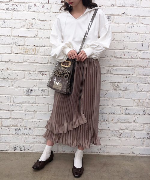 one after another NICE CLAUP（ワンアフターアナザーナイスクラップ）の「フード付きピグメントパーカー（パーカー・レディース・オフホワイト/ブラウン/ベージュ/カーキ・FREE）」の13枚目の写真