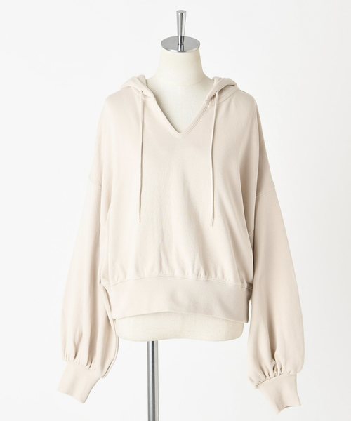one after another NICE CLAUP（ワンアフターアナザーナイスクラップ）の「フード付きピグメントパーカー（パーカー・レディース・オフホワイト/ブラウン/ベージュ/カーキ・FREE）」の14枚目の写真