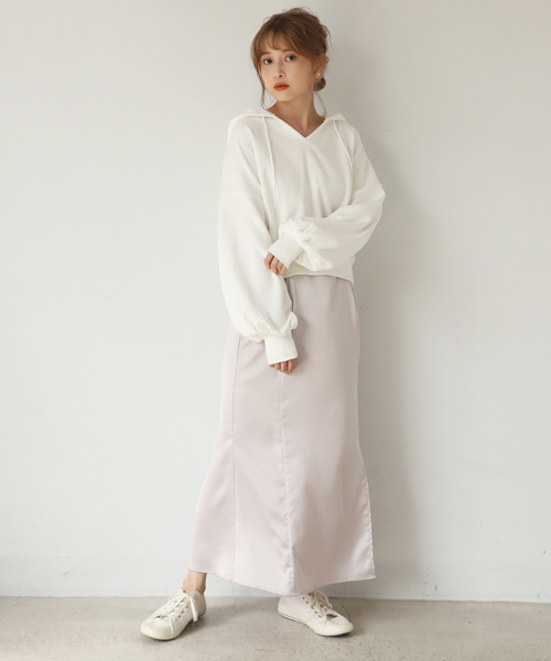 one after another NICE CLAUP（ワンアフターアナザーナイスクラップ）の「フード付きピグメントパーカー（パーカー・レディース・オフホワイト/ブラウン/ベージュ/カーキ・FREE）」の22枚目の写真