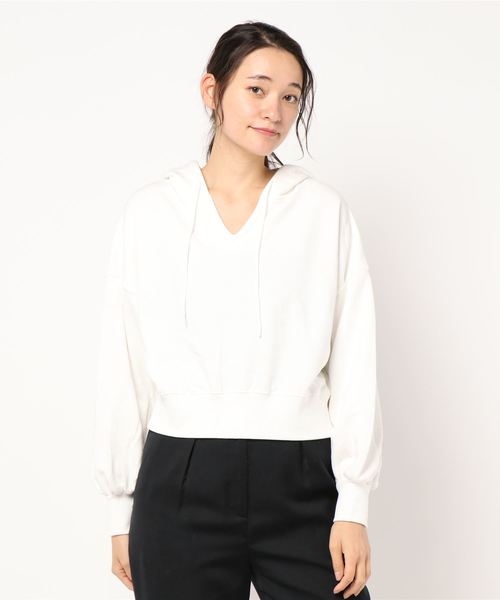 one after another NICE CLAUP（ワンアフターアナザーナイスクラップ）の「フード付きピグメントパーカー（パーカー・レディース・オフホワイト/ブラウン/ベージュ/カーキ・FREE）」の21枚目の写真